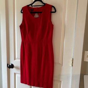 Elegant Red Sleeveless Talbots Dress